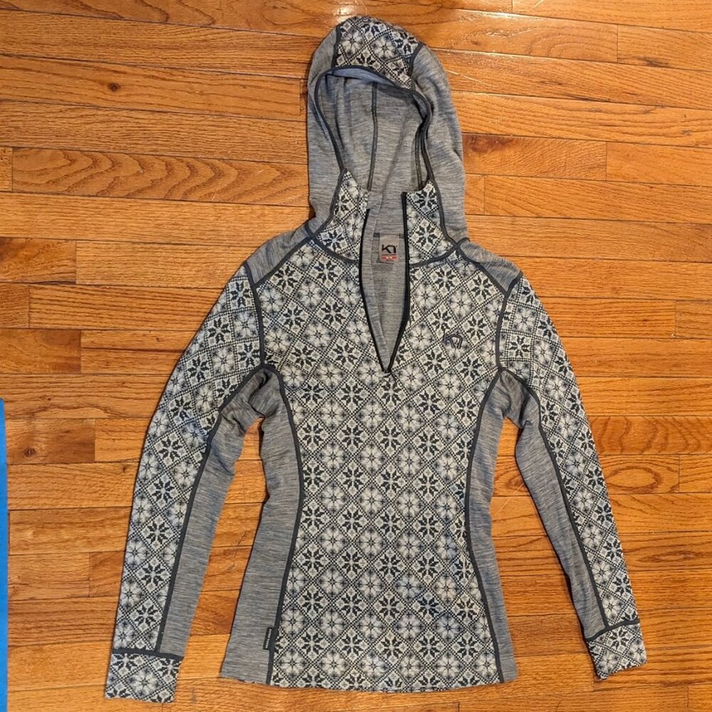 Kari Traa Rose Base Layer Hoodie Quarter Zip - 100% Merino Wool